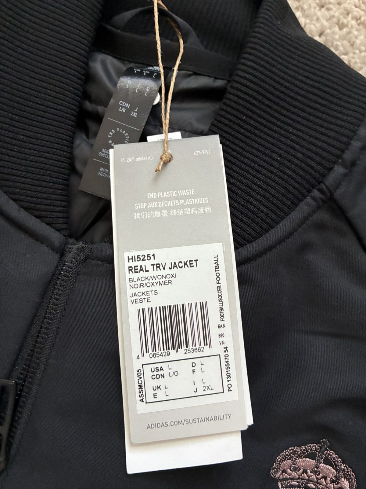 Adidas Real Madrid Travel Jacket Size US L / EU 52-54 / 3 - 4 Thumbnail