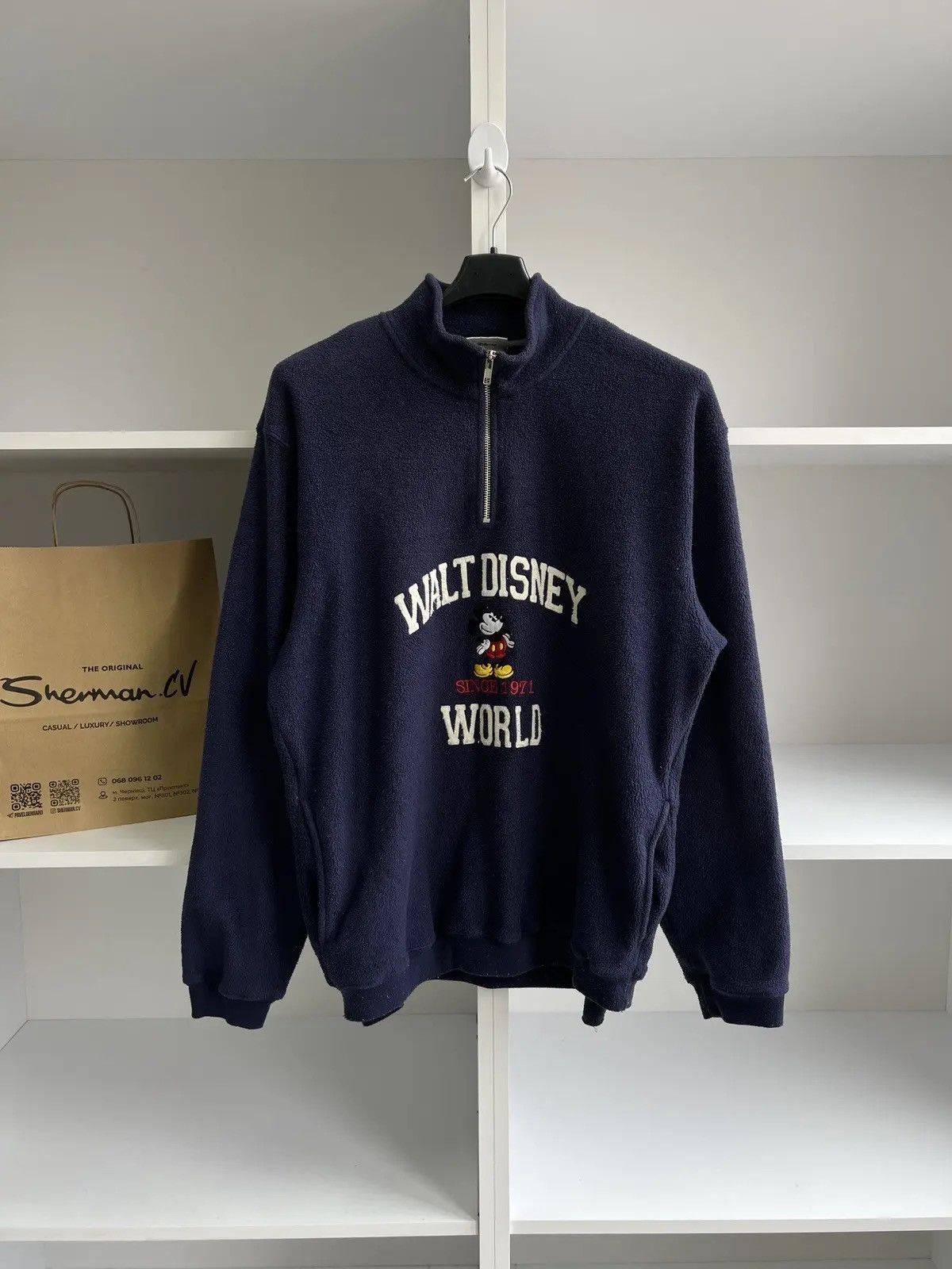 Disney × Vintage Vintage Disney 1/4 zip sweatshirt Size US M / EU 48-50 / 2 - 5 Thumbnail