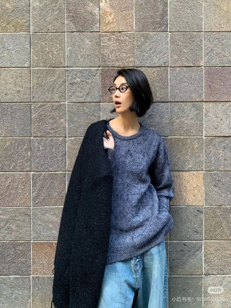 Our Legacy Our Legacy size50 Gray and purple round neck knit top Size US M / EU 48-50 / 2 - 6 Thumbnail