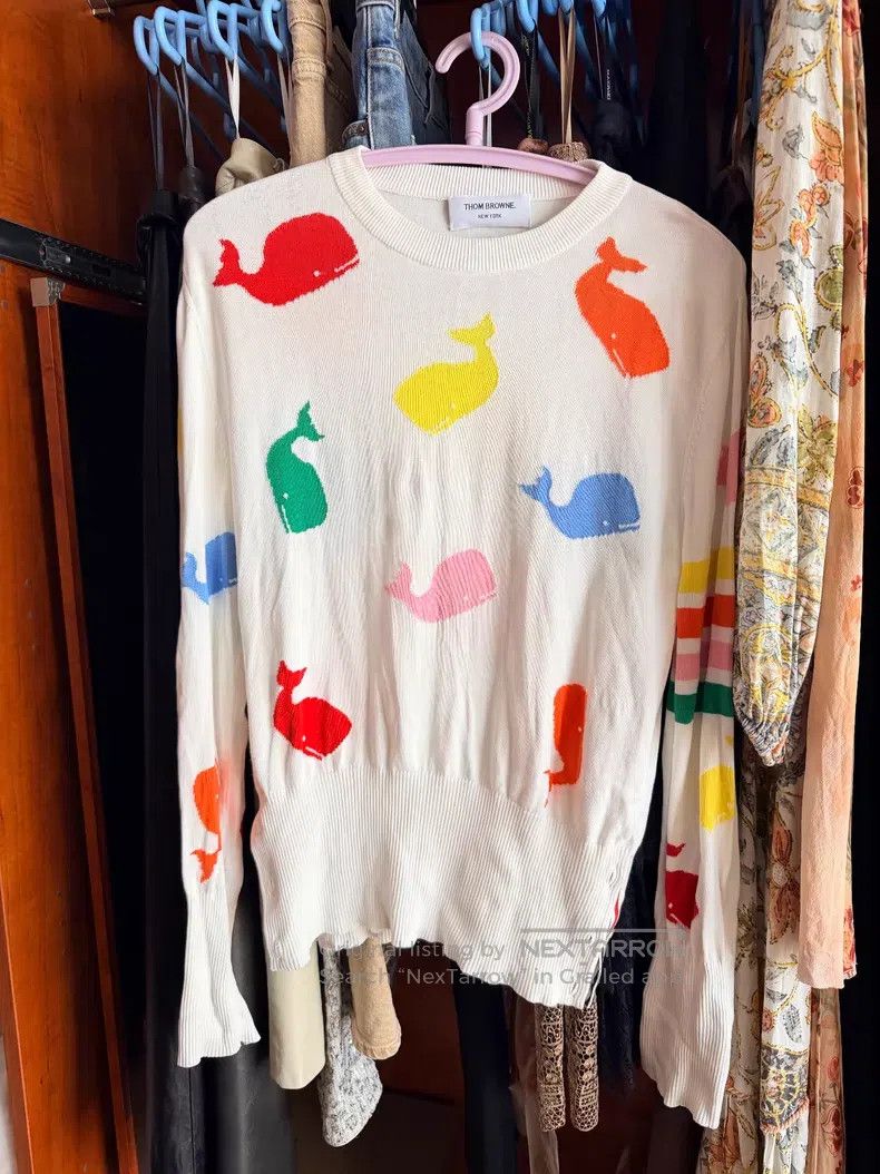 Thom Browne Thom Browne White Whale Knit Sweater Size US S / EU 44-46 / 1 - 2 Thumbnail