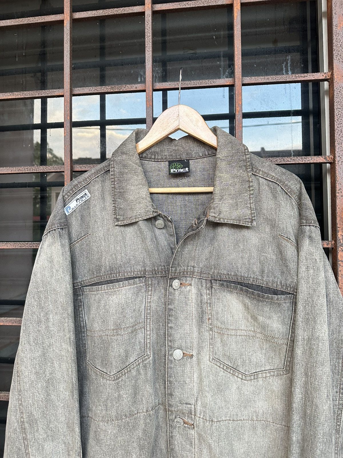 Vintage 👹Vintage Pract Faded Oversized Trucker Jacket Size US XL / EU 56 / 4 - 4 Thumbnail