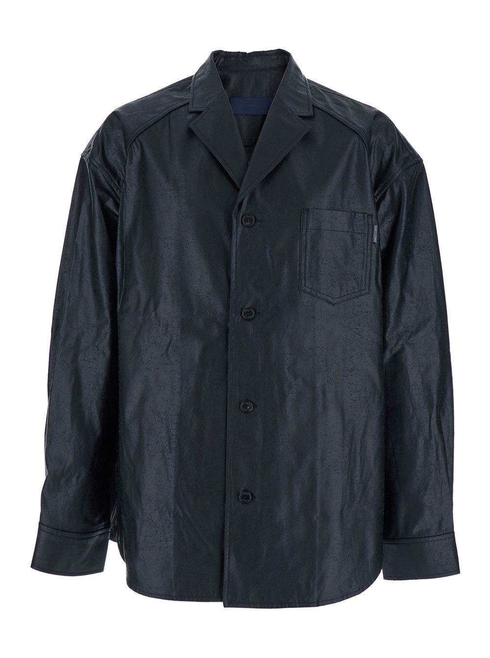 Juun.J Dark Blue Shirt with Classic Collar and Chest Pocket in Cotton Man Size US M / EU 48-50 / 2 - 1 Thumbnail