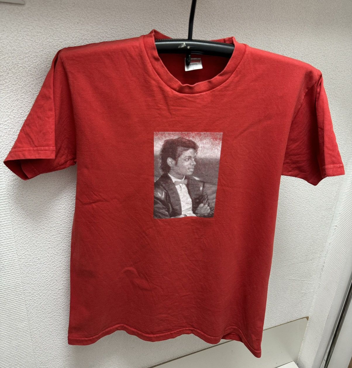 Supreme Michael Jackson supreme box logo red t-shirt L sz | Grailed