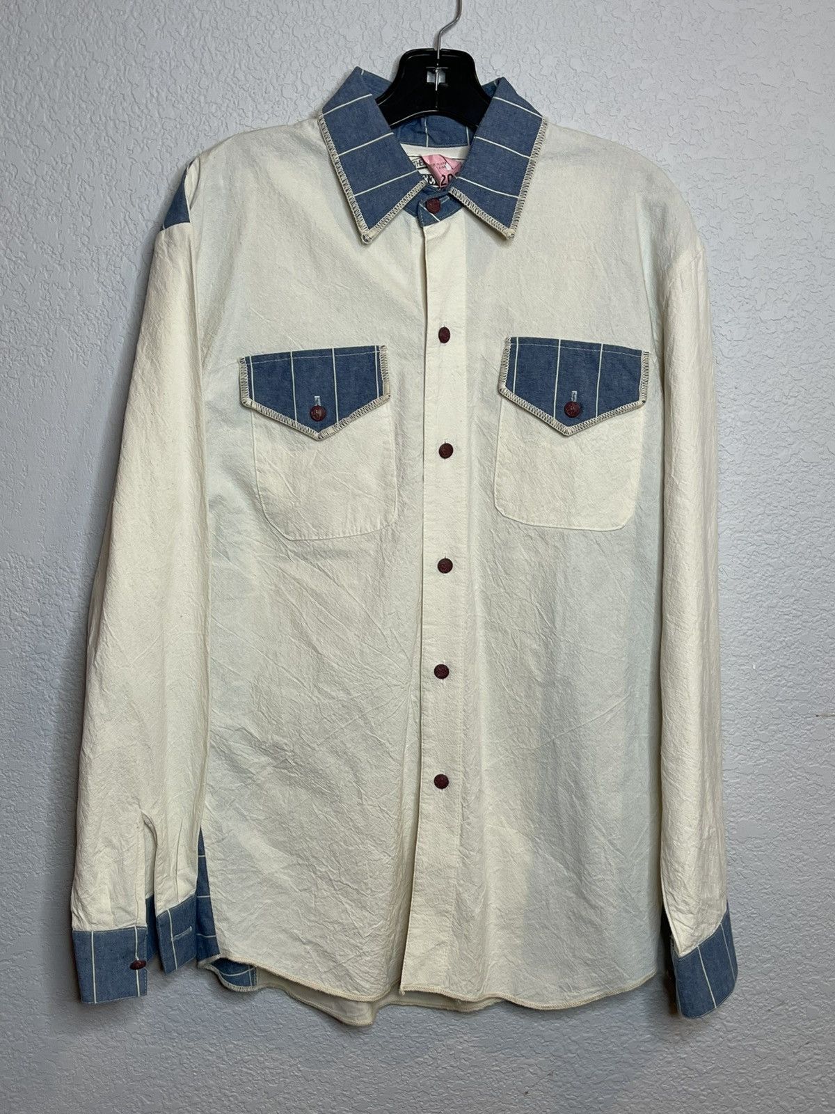 Other Vintage Feed Sacks Long Sleeve Button Down Sz M Size US M / EU 48-50 / 2 - 2 Thumbnail