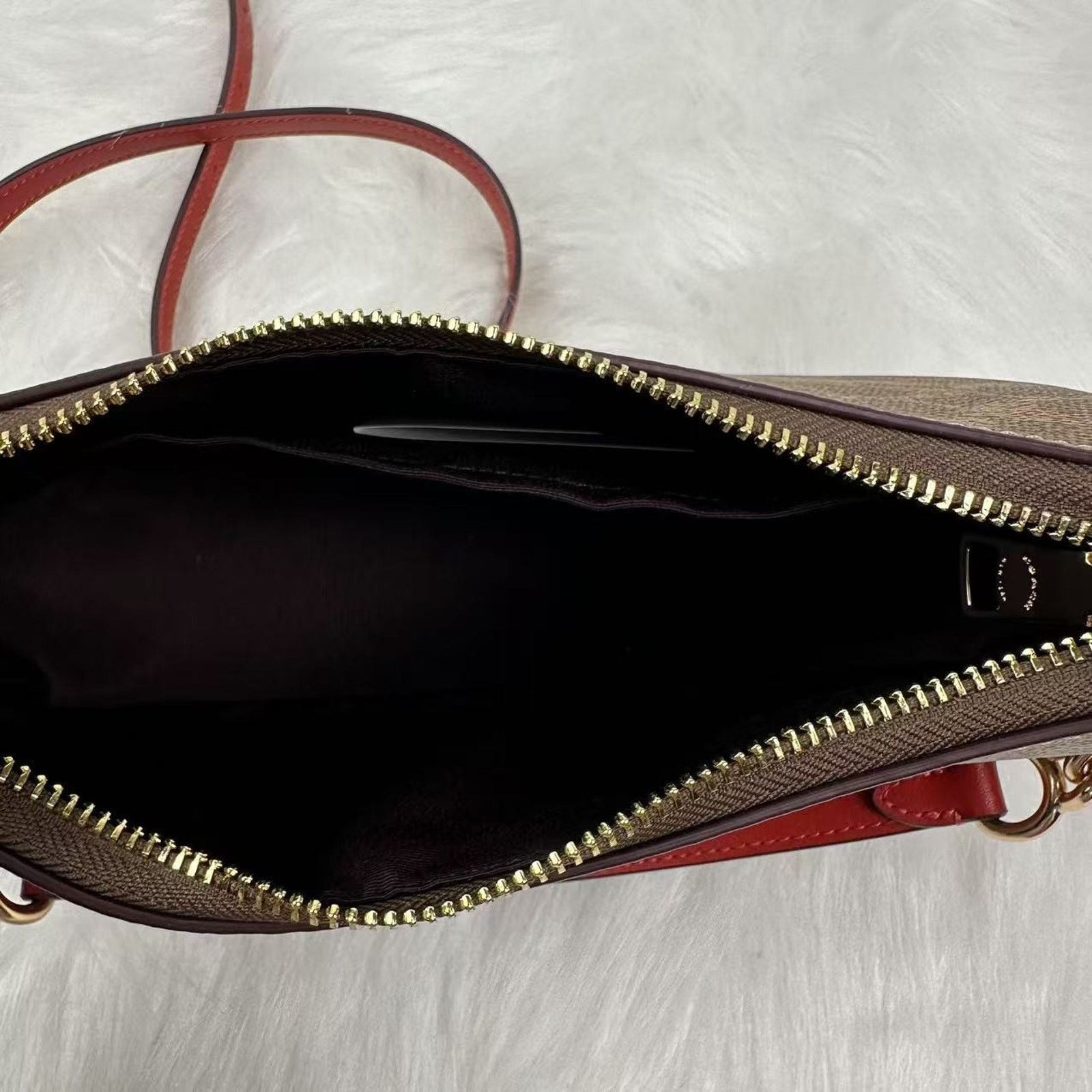 Coach Coach Teri Shoulder Bag In Signature Canvas Stripe In Tan Size ONE SIZE - 7 Thumbnail