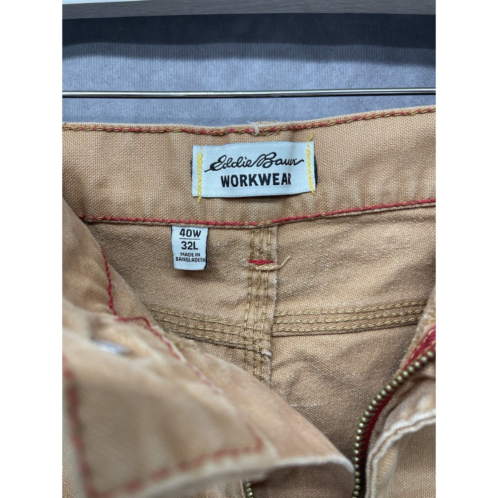 Eddie Bauer VTG 90 Y2K EDDIE BAUER WORKWEAR CANVAS CARPENTER PANTS BROWN Size US 40 / EU 56 - 9 Thumbnail