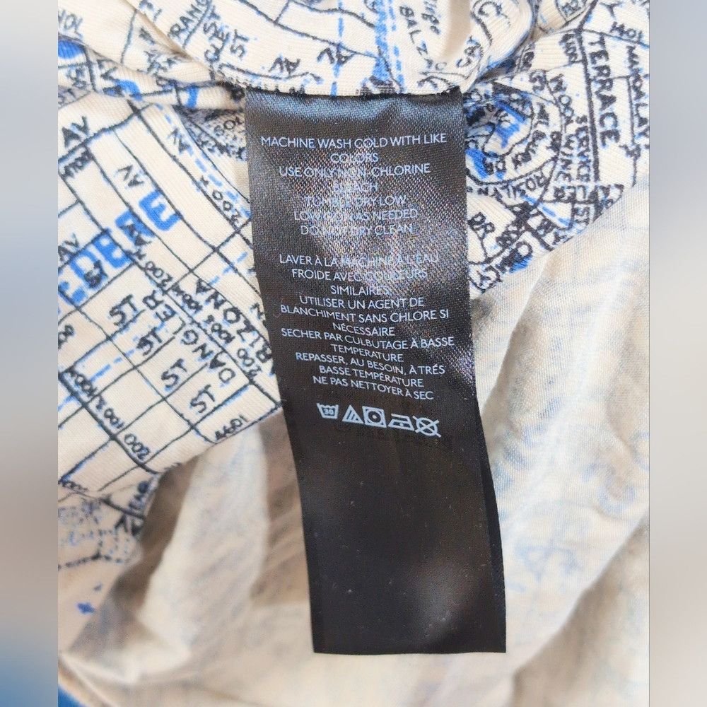 Urban Outfitters Urban Outfitters S White and Blue Map Print Amaya Twist Dre Size S / US 4 / IT 40 - 6 Thumbnail