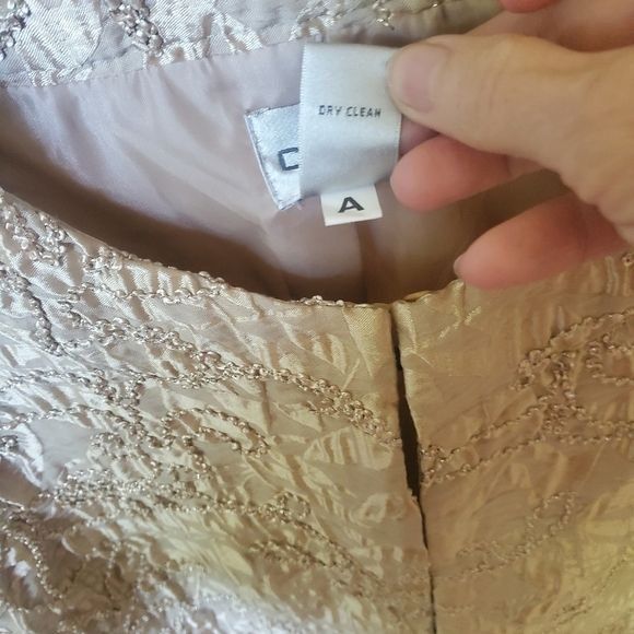 Other Chico's Champagne Embellished Allasendro Evening Event Lined Size L / US 10 / IT 46 - 8 Thumbnail