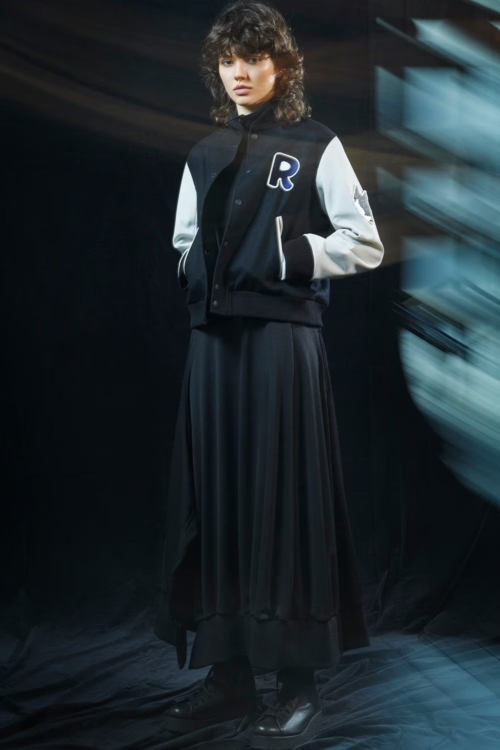 Yohji Yamamoto REGULATION - POLYESTER TWILL JERSEY SKIRT