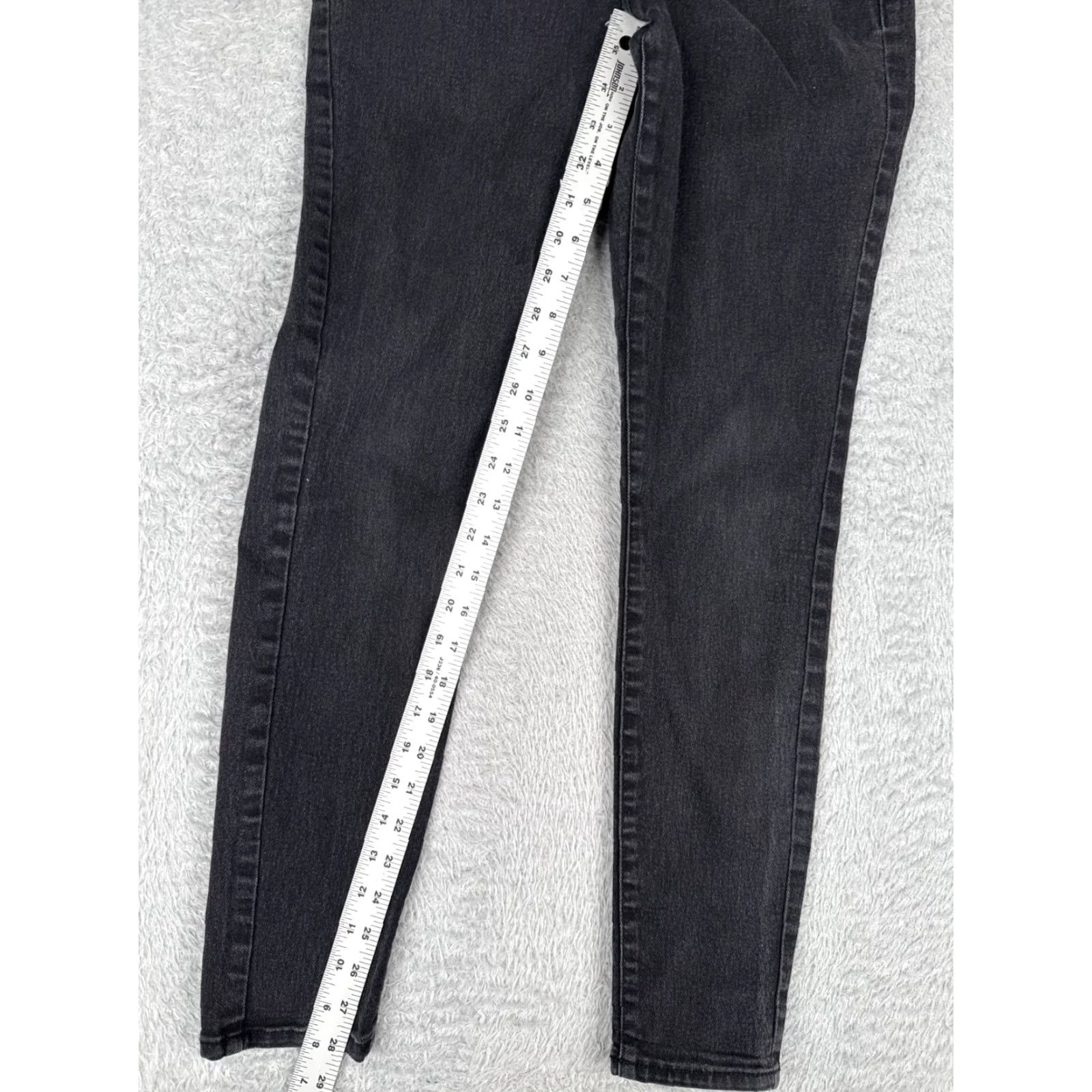 Old Navy Old Navy Jeans Womens 6 Black Denim Pull On Super Skinny Mid Rise Cotton 29x28 Size 28" / US 6 / IT 42 - 7 Thumbnail