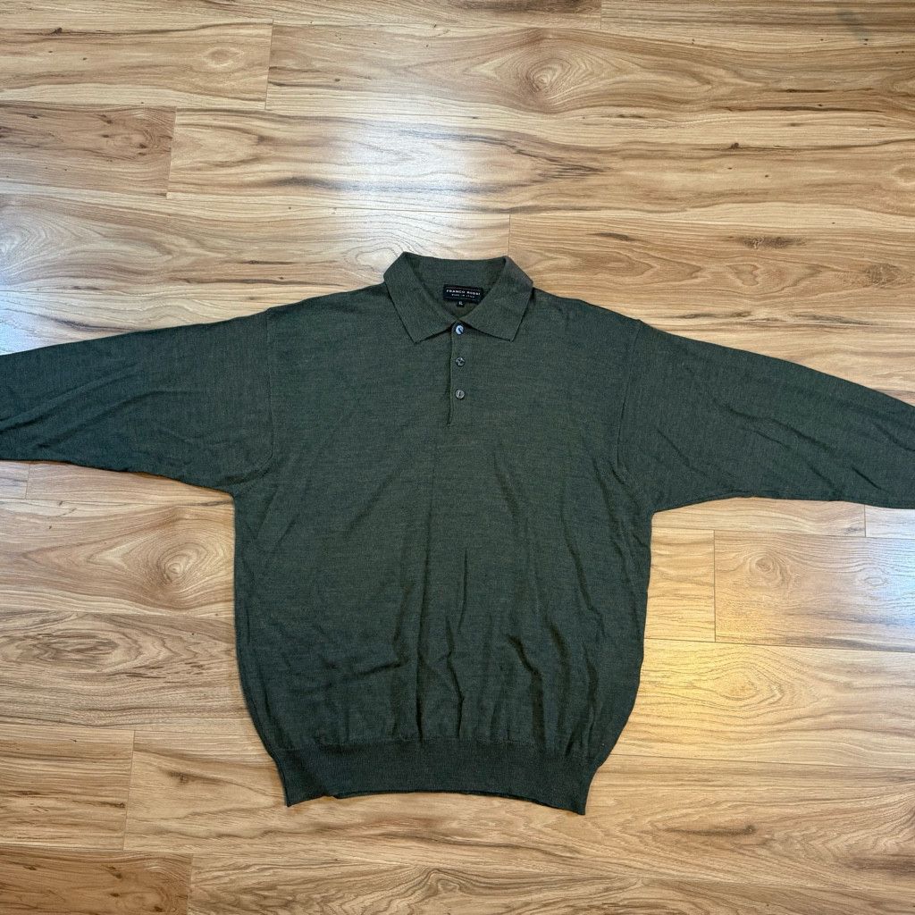 J Brand Franco Rossi Men’s XL Wool Blend Knit Polo Italy Size US XL / EU 56 / 4 - 1 Thumbnail