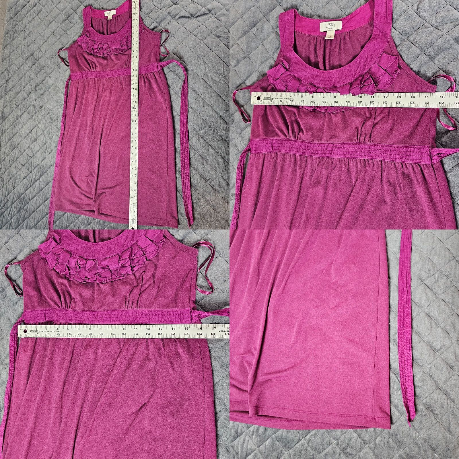 Loft Ann Taylor Loft Petite 4P Purple Sleeveless Blouse Tie Strands Casual Size S / US 4 / IT 40 - 9 Thumbnail
