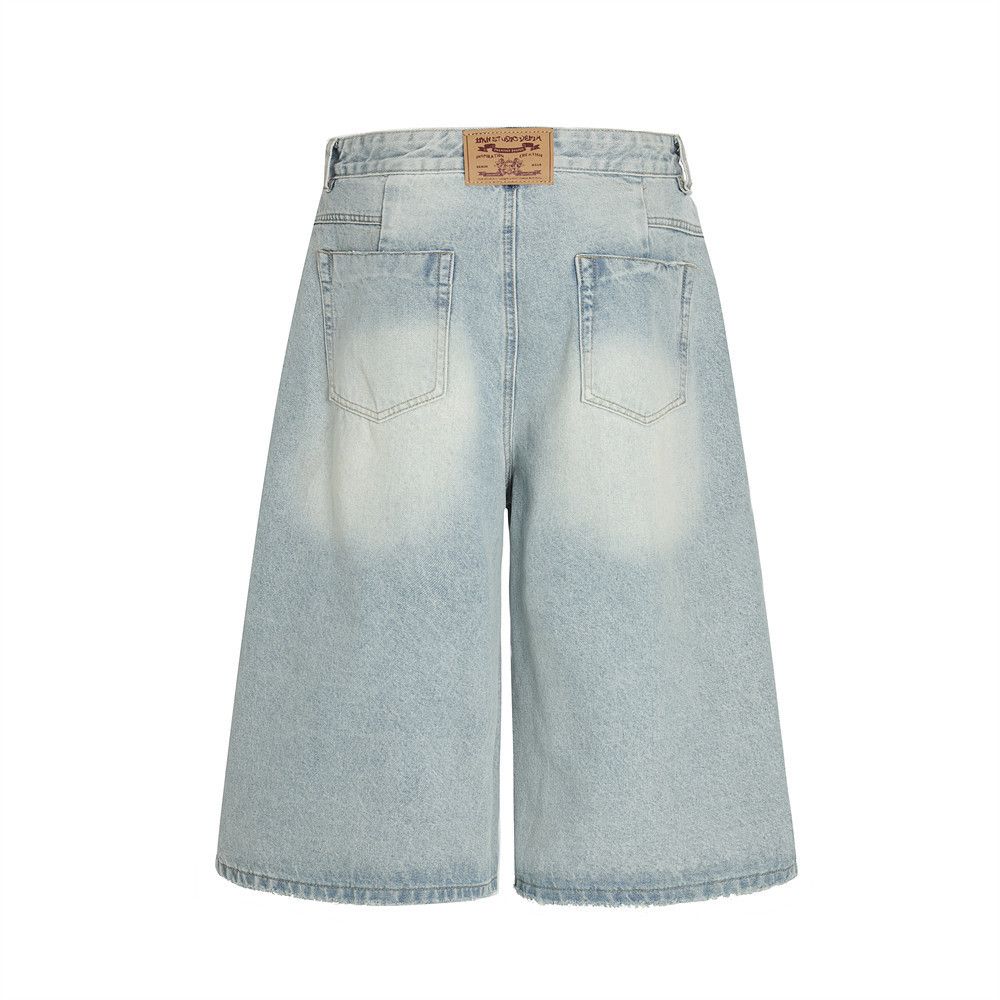 Japanese Brand × Jean Men's high street punk distressed washed denim shorts Size US 32 / EU 48 - 3 Thumbnail