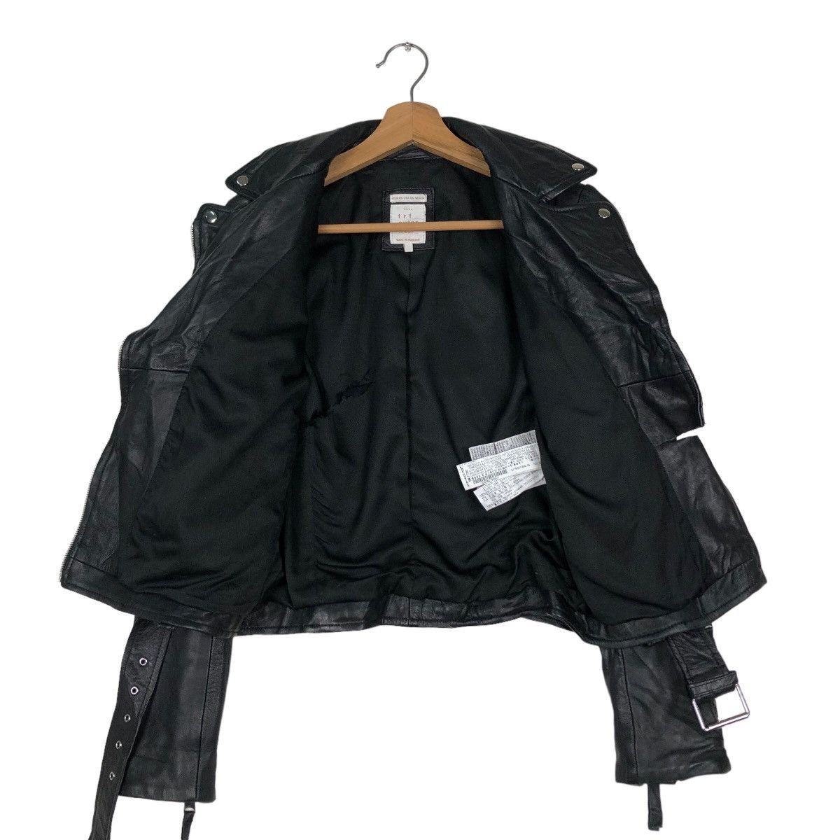 Japanese Brand 🔥Cropped Biker Leather Jacket Bondage Parachute Design Zara Size US S / EU 44-46 / 1 - 13 Thumbnail