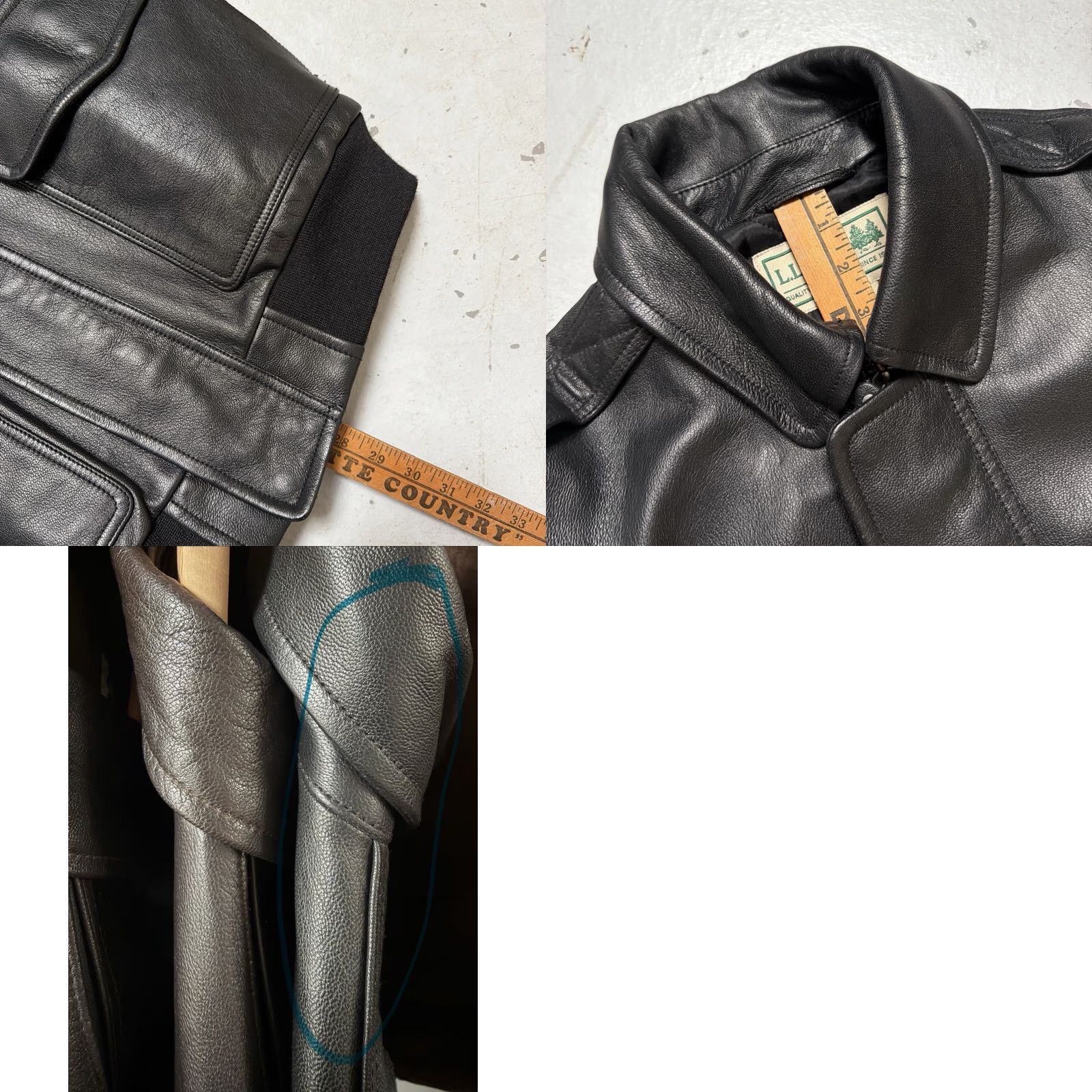 Vintage VINTAGE L.L. Bean Goatskin Leather A2 Flight Military Style Biker Jacket M Mens Dark EUC Size US M / EU 48-50 / 2 - 10 Thumbnail