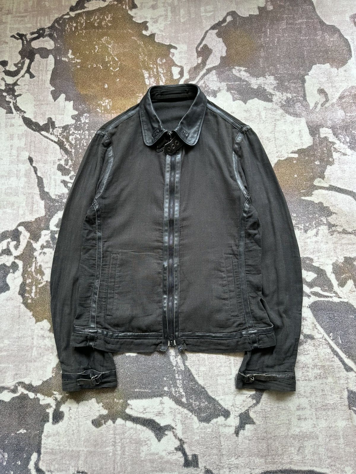 Japanese Brand 00's Bark Tannage linen leathers light jacket Size US M / EU 48-50 / 2 - 1 Thumbnail