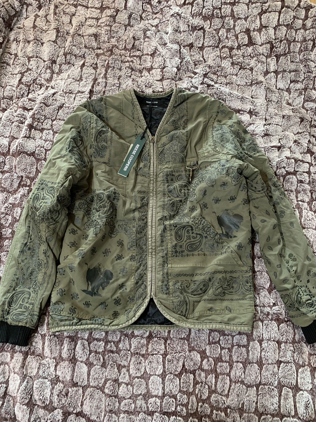 image of Reese Cooper Tattoo Jacket in Green, Men's (Size Small)