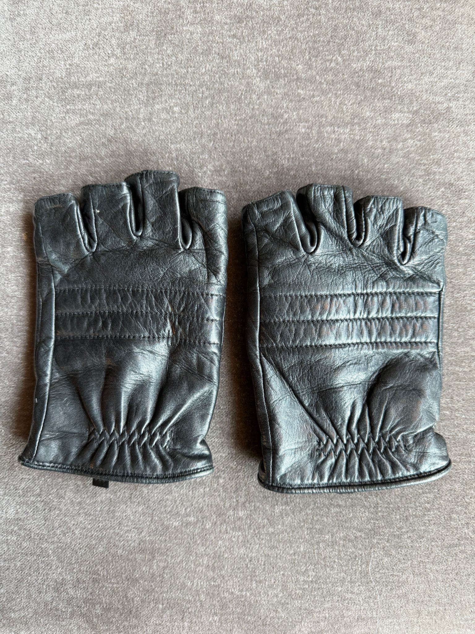 Portolano Portolano Black Leather Fingerless Gloves Size ONE SIZE - 2 Thumbnail