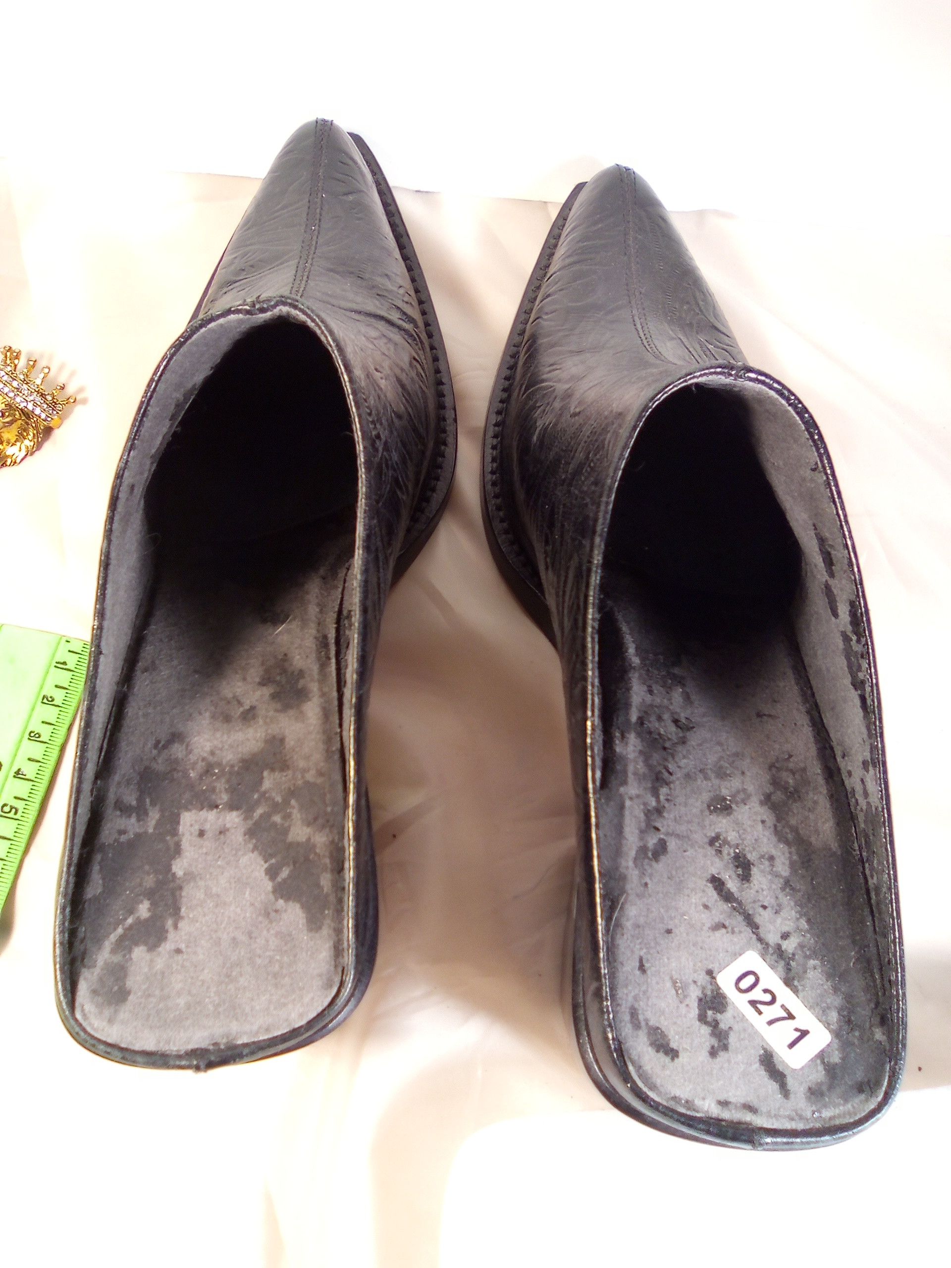 Other GIANNI BINI LEATHER BLACK SLIDER MULE W/INNER PEELING SZ 7M Size US 7 / IT 37 - 6 Thumbnail