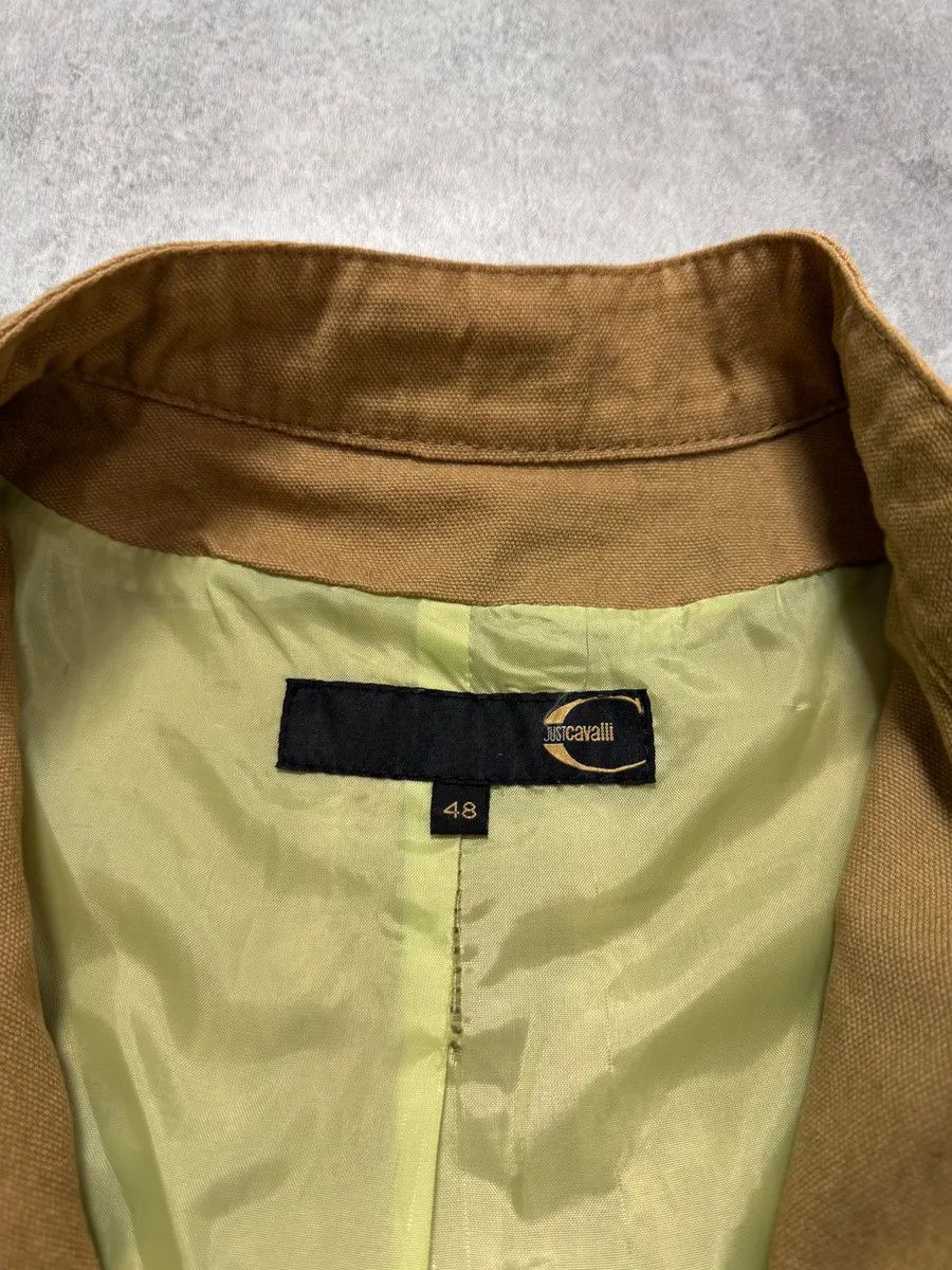 Just Cavalli × Vintage SS2004 Cavalli Biker Structured Beige Denim Jacket Size US S / EU 44-46 / 1 - 7 Thumbnail