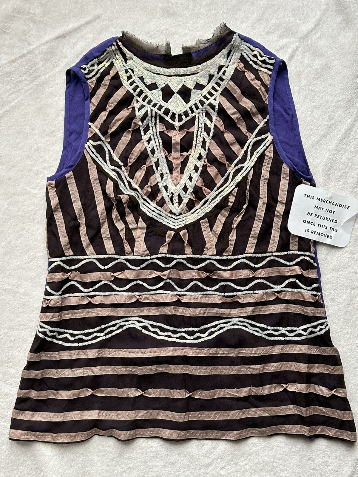Nanette Lepore NWT 100% Silk Sequin Embellished Novella Top size 4 NWT Size S / US 4 / IT 40 - 1 Thumbnail