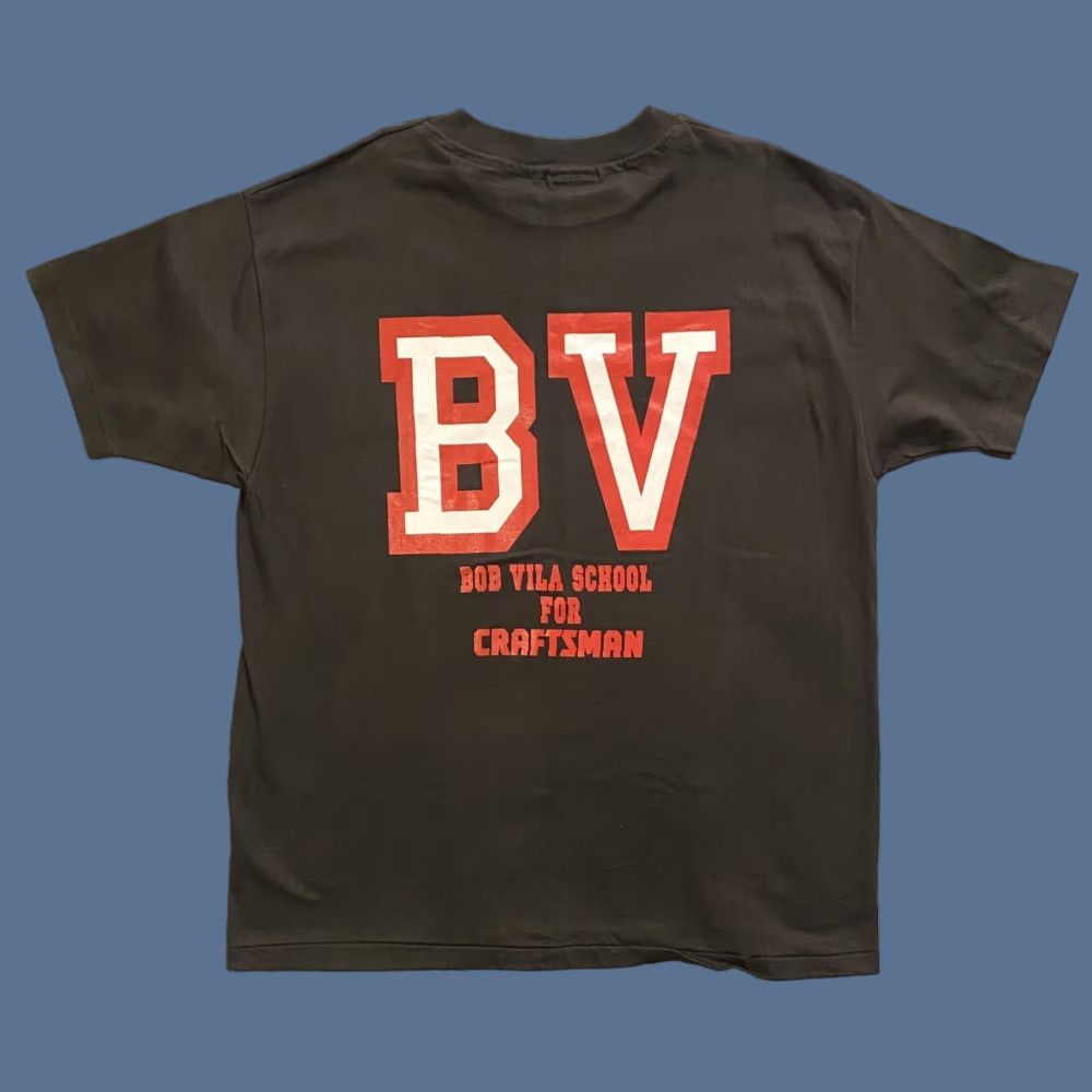 Vintage VINTAGE Bob Vila Shirt XL Brown Mens T-Shirt Crew Neck Graphic Print Stitch 1995 School Retro Work Size US XL / EU 56 / 4 - 1 Thumbnail