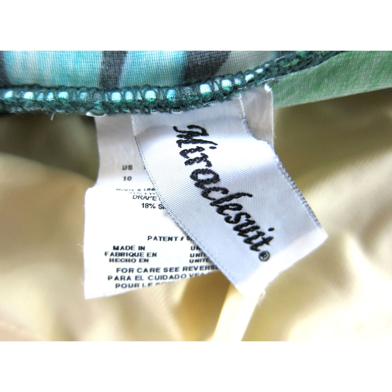 Vintage VINTAGE Miraclesuit Green Tropical Floral Slimming One Piece Swimsuit US 10 Size ONE SIZE - 4 Thumbnail