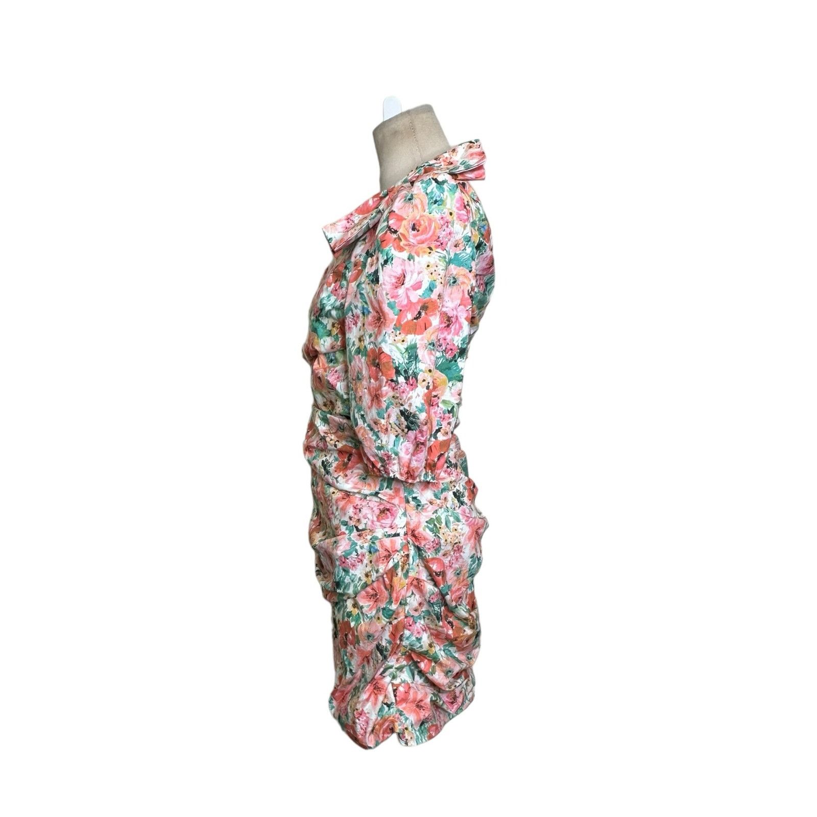 Zara Zara floral one shoulder ruched mini dress size Large Size L / US 10 / IT 46 - 14 Thumbnail