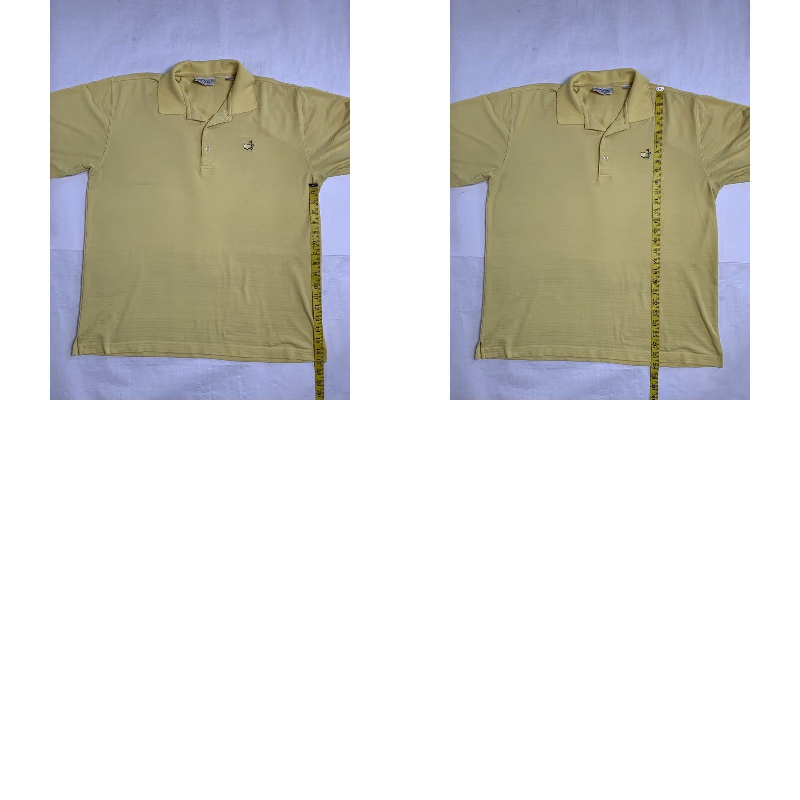 Vintage VINTAGE Masters Performance Shirt Mens L Yellow Textured Polo Golf Shirt Size US L / EU 52-54 / 3 - 8 Thumbnail