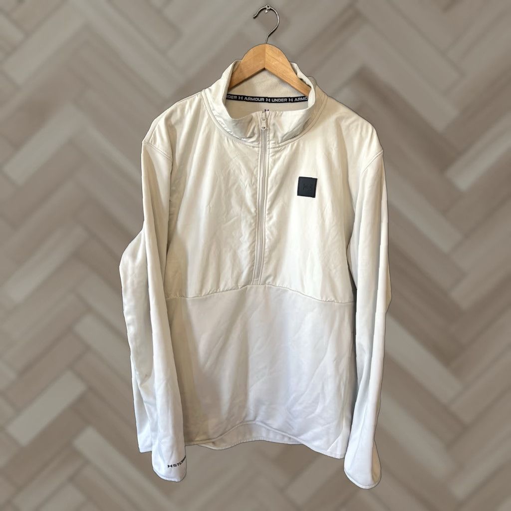 Under Armour Under Armour Mens Ivory 1/4 Zip Mock Neck Pullover Sweater 2XL Size US XXL / EU 58 / 5 - 1 Thumbnail