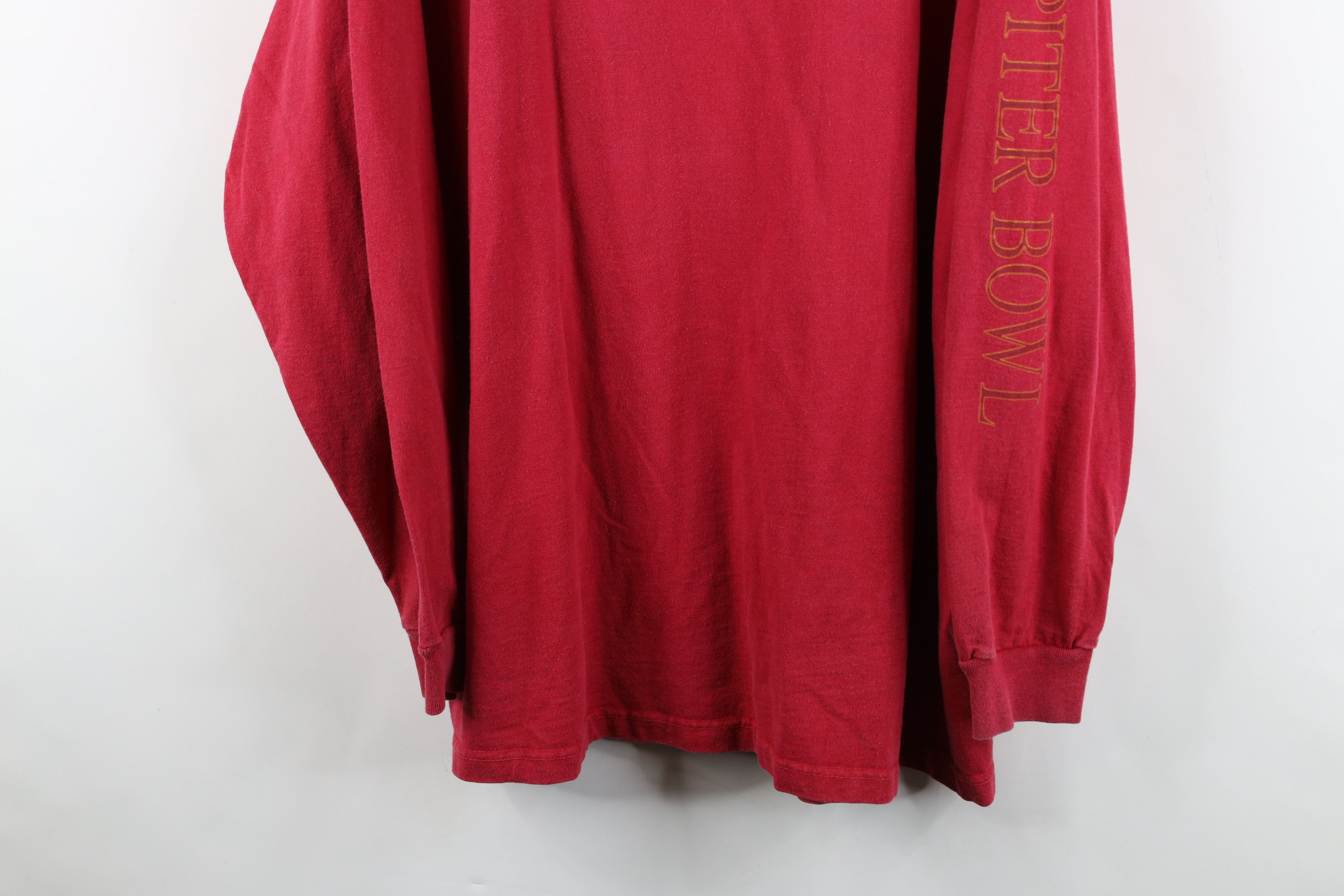Vintage Vintage 90s Utah Jupiter Bowl Long Sleeve T-Shirt Red USA Size US XL / EU 56 / 4 - 3 Thumbnail