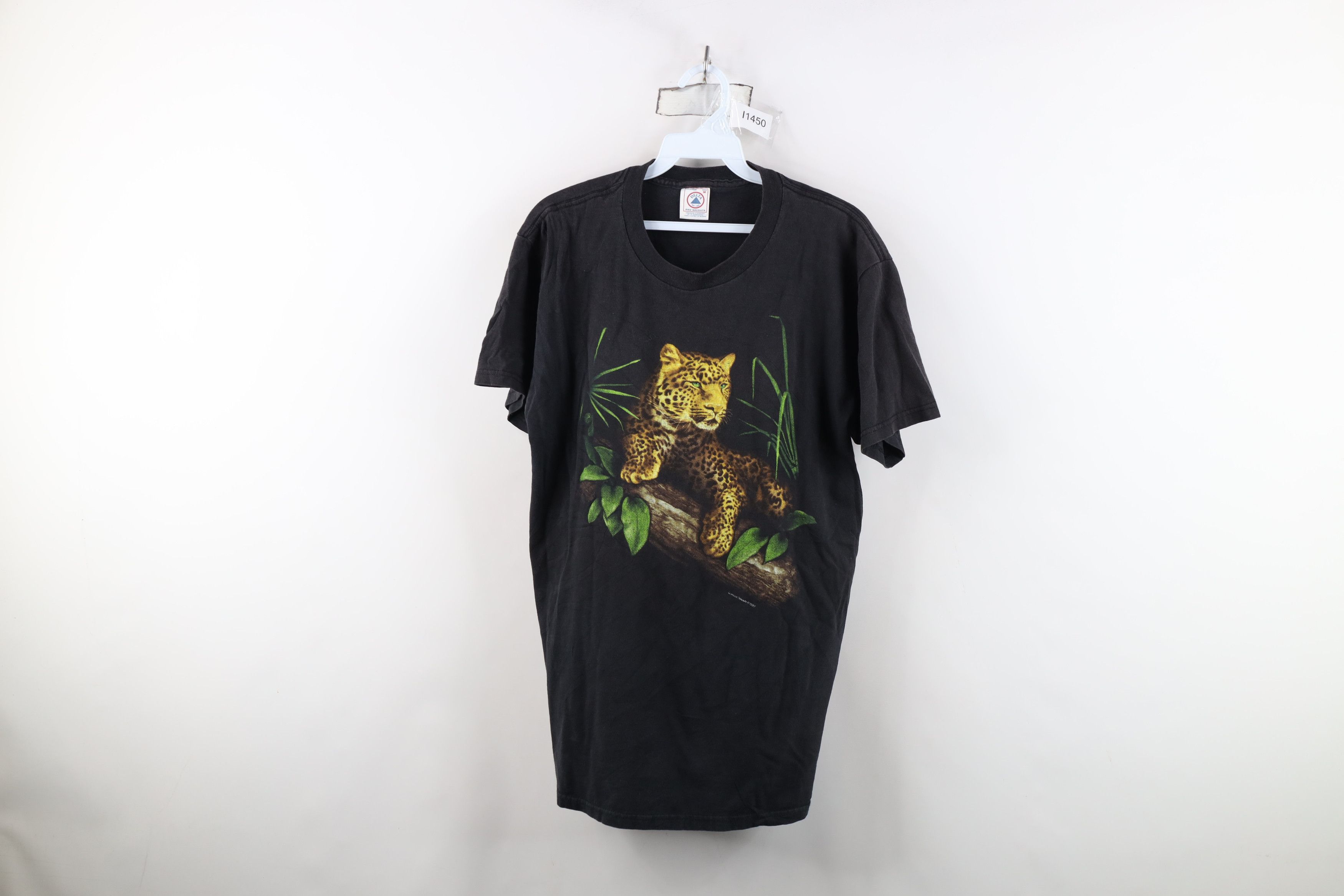 Vintage Vintage 90s Streetwear Big Cat Leopard Cheetah T-Shirt Black Size US M / EU 48-50 / 2 - 1 Thumbnail