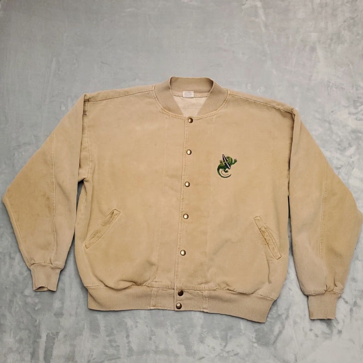Vintage VTG Maui Surf Company Jacket Mens L Beige Twill Varsity Bomber Made in USA Y2K Size US L / EU 52-54 / 3 - 3 Thumbnail