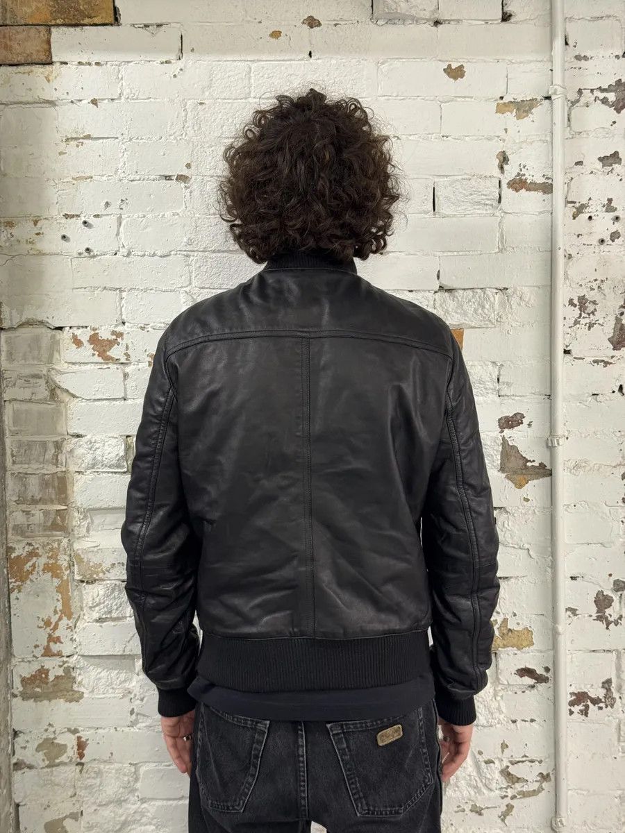 Gucci 2000s Gucci Buttoned Black Biker Leather Jacket Size US M / EU 48-50 / 2 - 4 Thumbnail