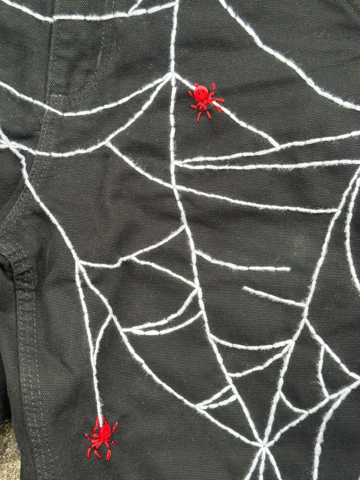 Carhartt Custom Rework Carhartt Black Jeans - Embroidered Spider Web Size US 28 / EU 44 - 7 Thumbnail
