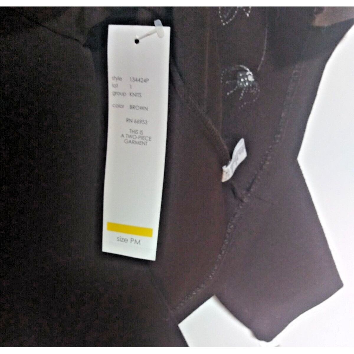 Vintage NWT Vintage Leslie Fay Sweater Dress Brown Sz PM Applique-de Size M / US 6-8 / IT 42-44 - 10 Thumbnail