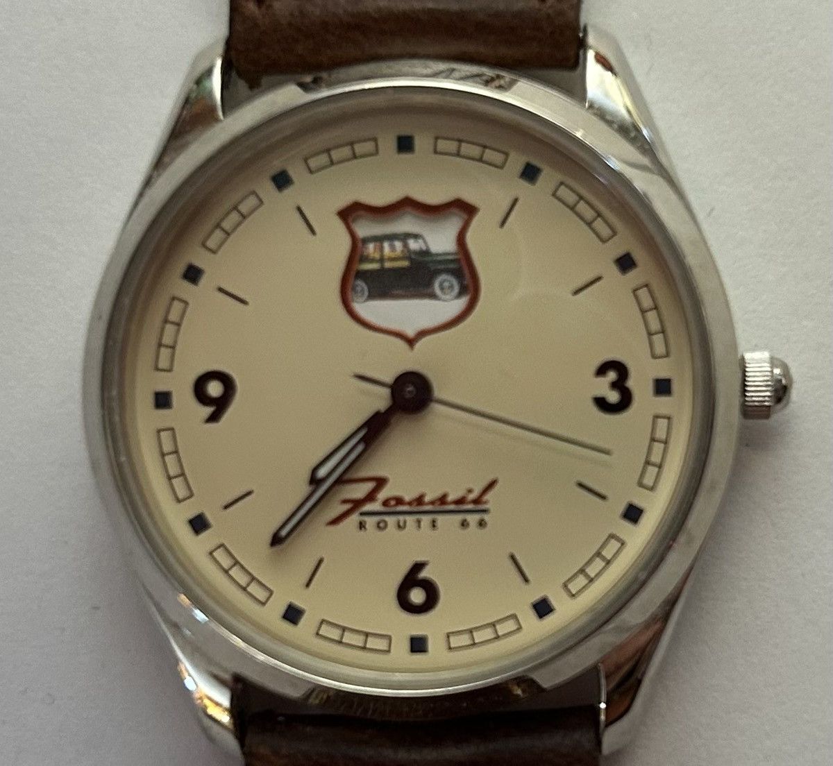 Fossil Rare vtg Fossil Route rt 66 watch leather moving imagesworks Size ONE SIZE - 4 Thumbnail