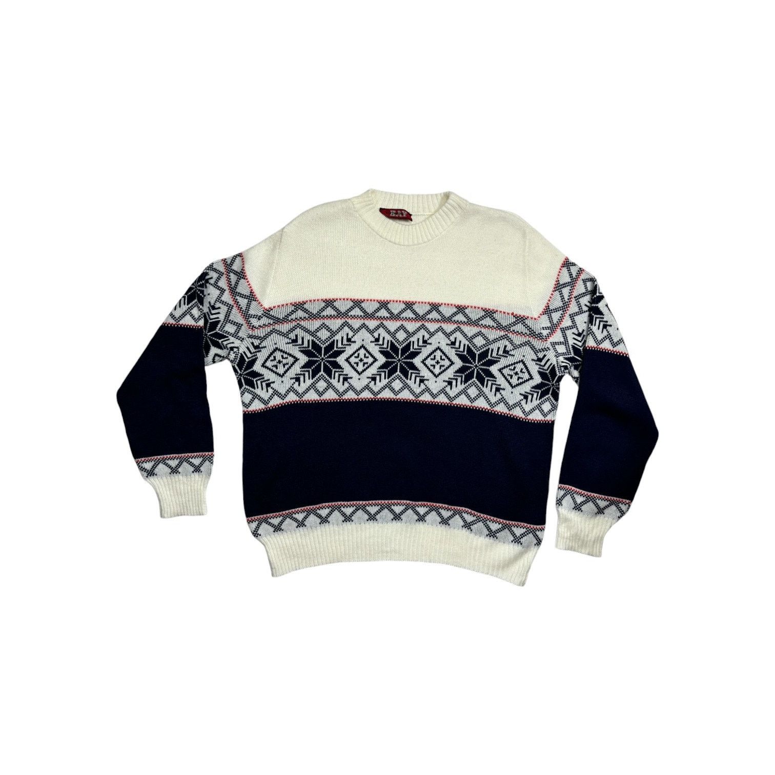Other Vintage Sweater White Blue Snowflake Pattern Blizzards Bay Size US M / EU 48-50 / 2 - 1 Thumbnail