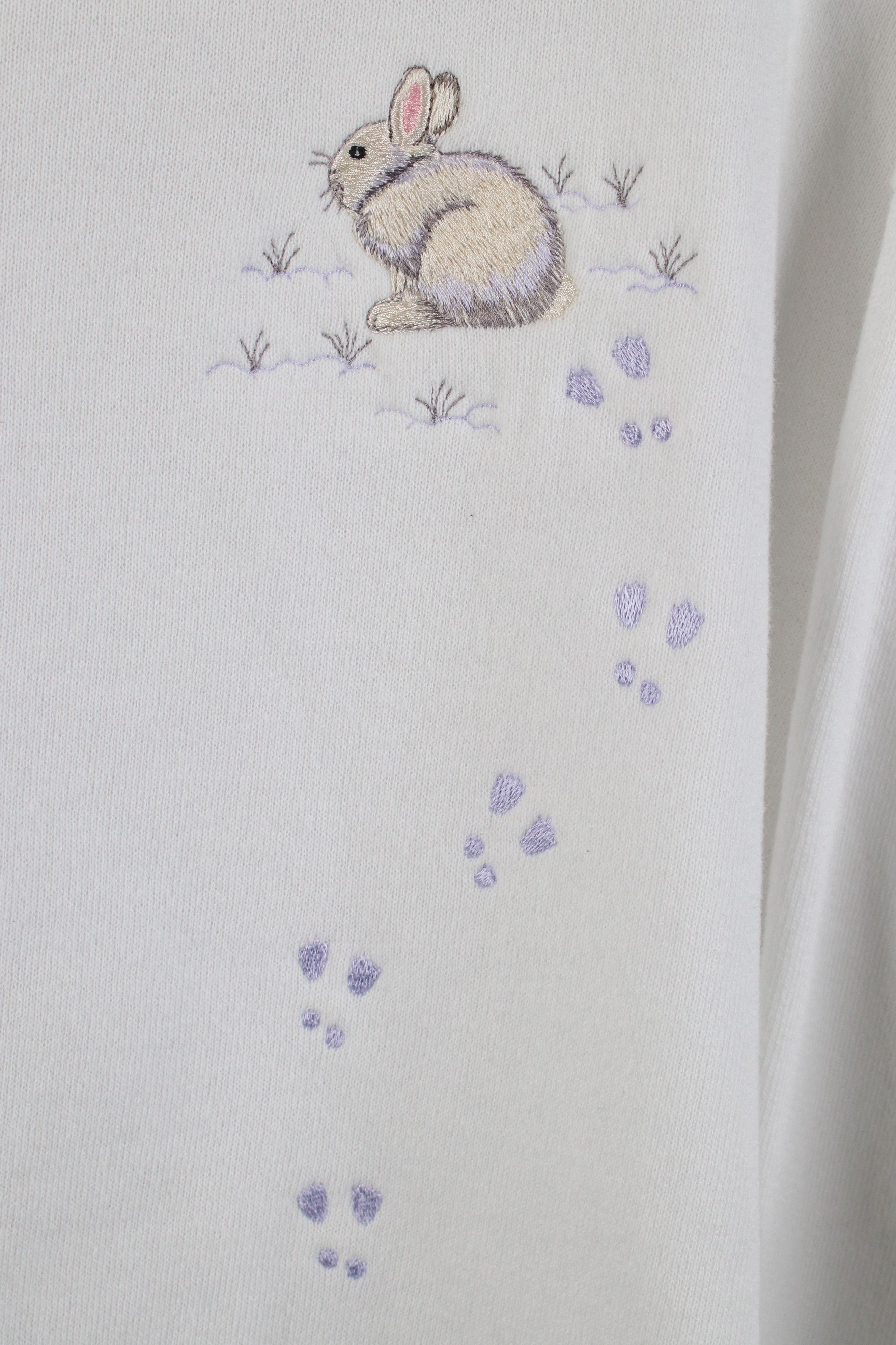 Vintage Vintage 90s Streetwear Bunny Rabbit Collared Sweatshirt Size L / US 10 / IT 46 - 4 Thumbnail