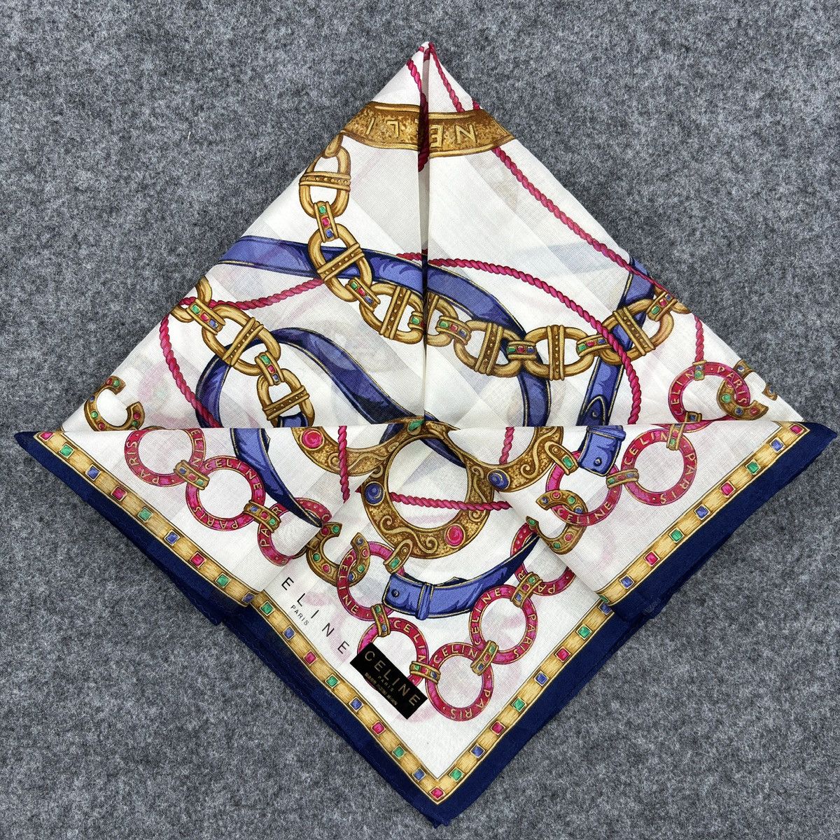 Celine × Vintage Handkerchief # E011 # Bandana # Neckerchief Size ONE SIZE - 7 Thumbnail