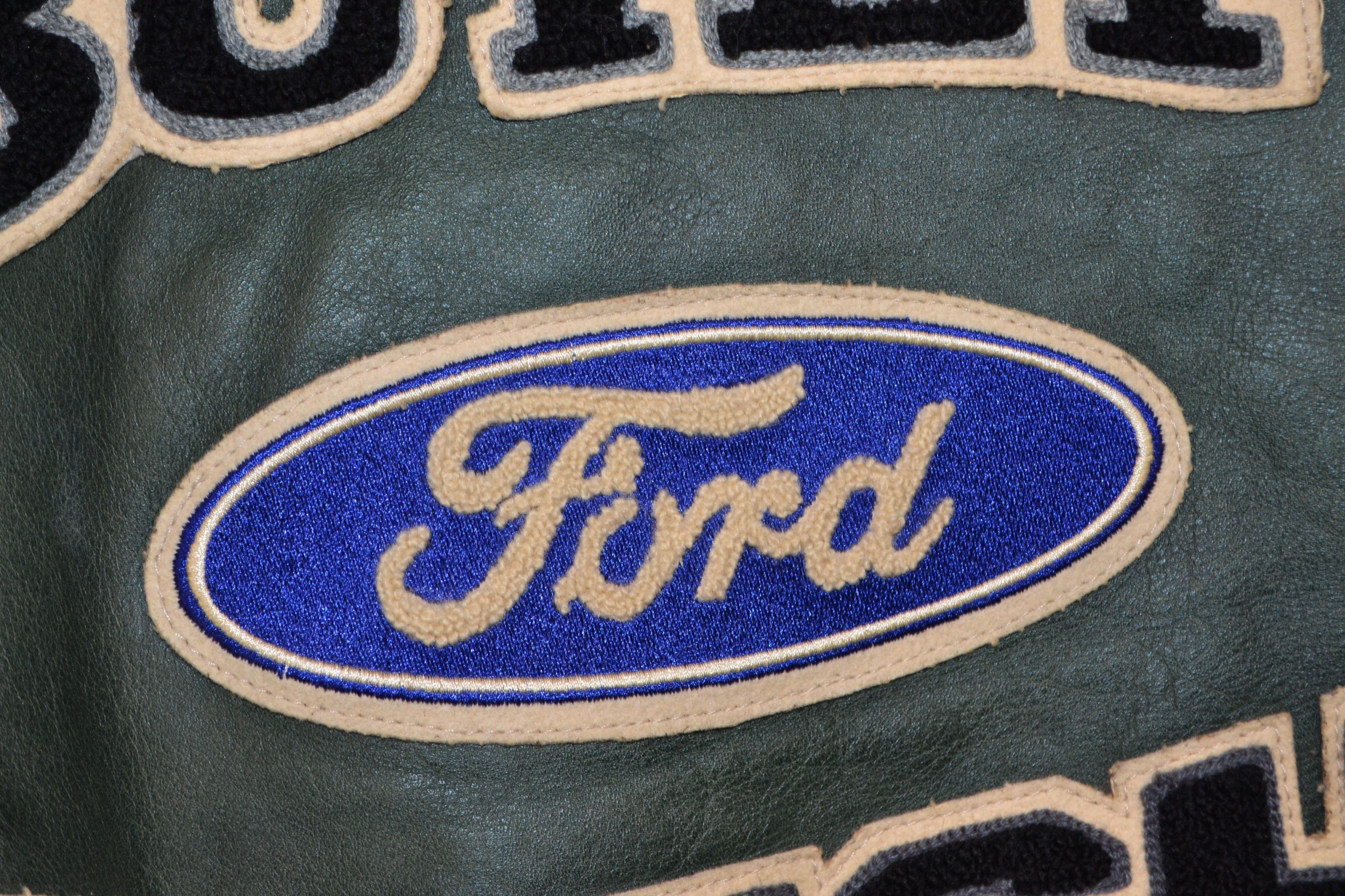 Roots Roots Vintage 90s Green Ford Build Tough Leather Varsity XXL Size US XXL / EU 58 / 5 - 12 Thumbnail
