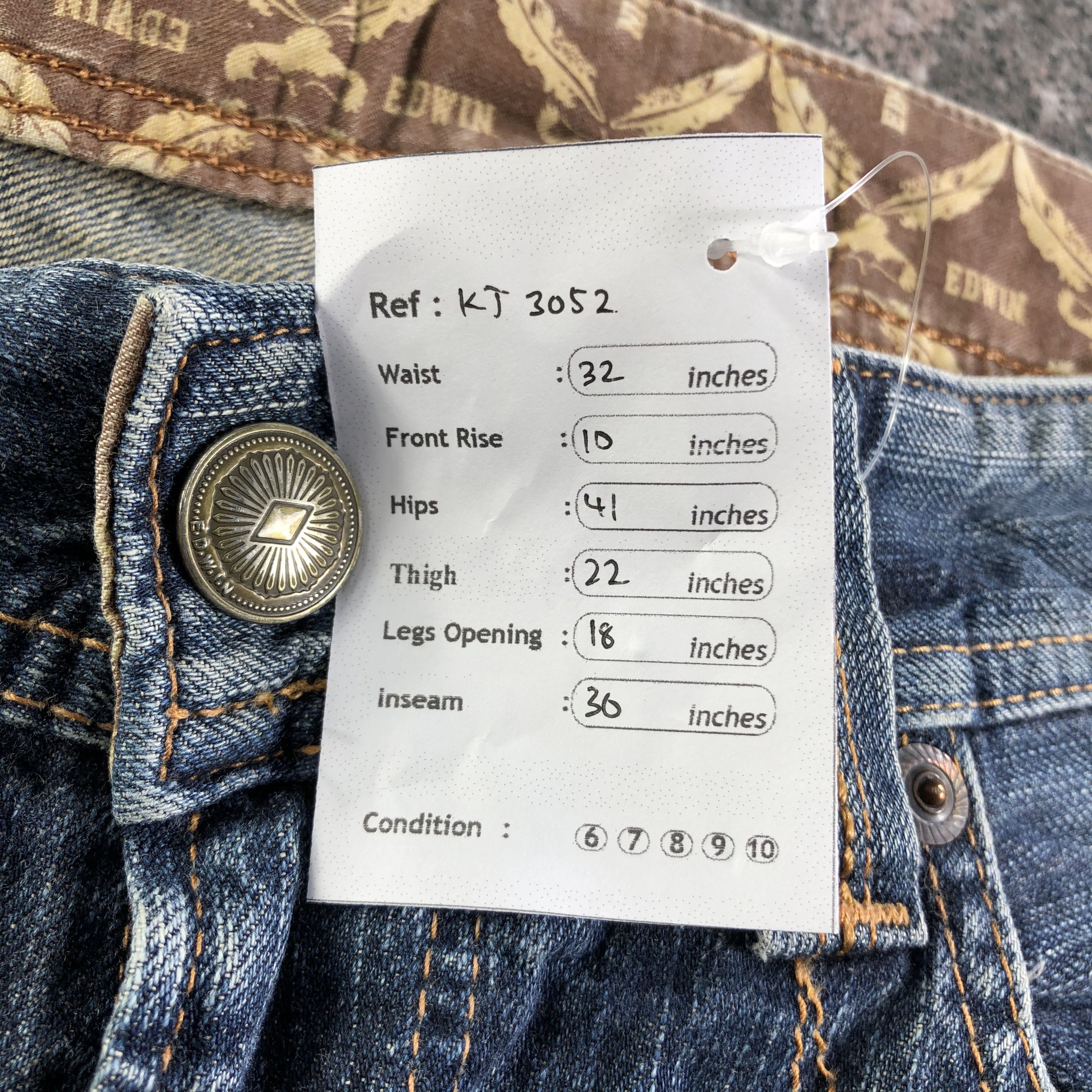 Edwin Edwin XV Flare Jeans Faded Blue Denim KJ3052 Size US 30 / EU 46 - 11 Thumbnail