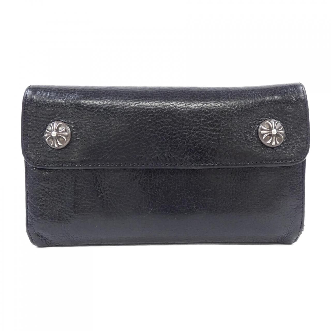 Chrome Hearts Chrome Hearts Chrome Hearts WAVE CROSS BTN Wallet Leather Long Wallet 224630405010900 DUTY FREE for USA Size ONE SIZE - 1 Thumbnail