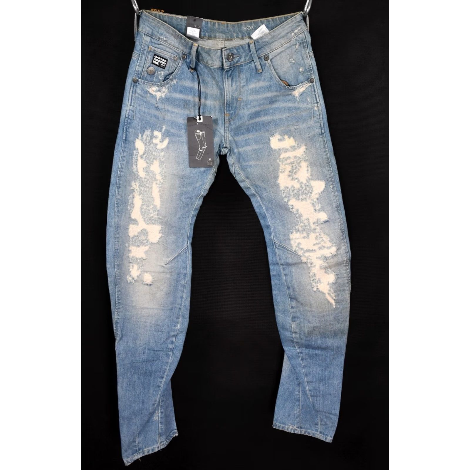G-Star G-Star Arc 3D Slim Axe Denim LT Aged Heavy Destroy Jeans Mens W30/L32 Blue 5-Pocket Denim Slim Regular Cotton Belt Loop Jeans Size US 30 / EU 46 - 2 Thumbnail