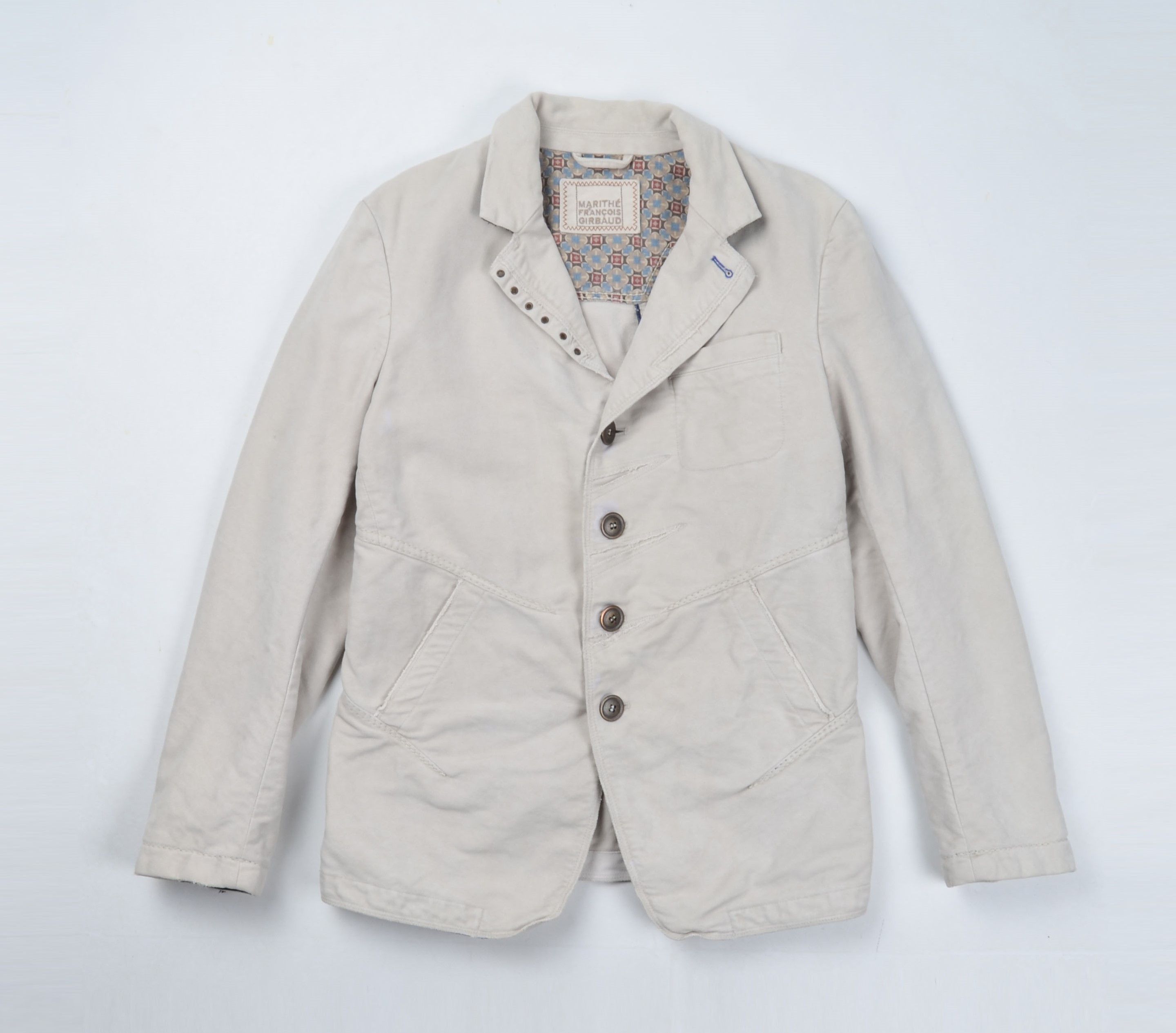 Marithe + Francois Girbaud Vintage Marithe Francois Girbaud Light Gray Blazer Jacket Size 50R - 1 Thumbnail