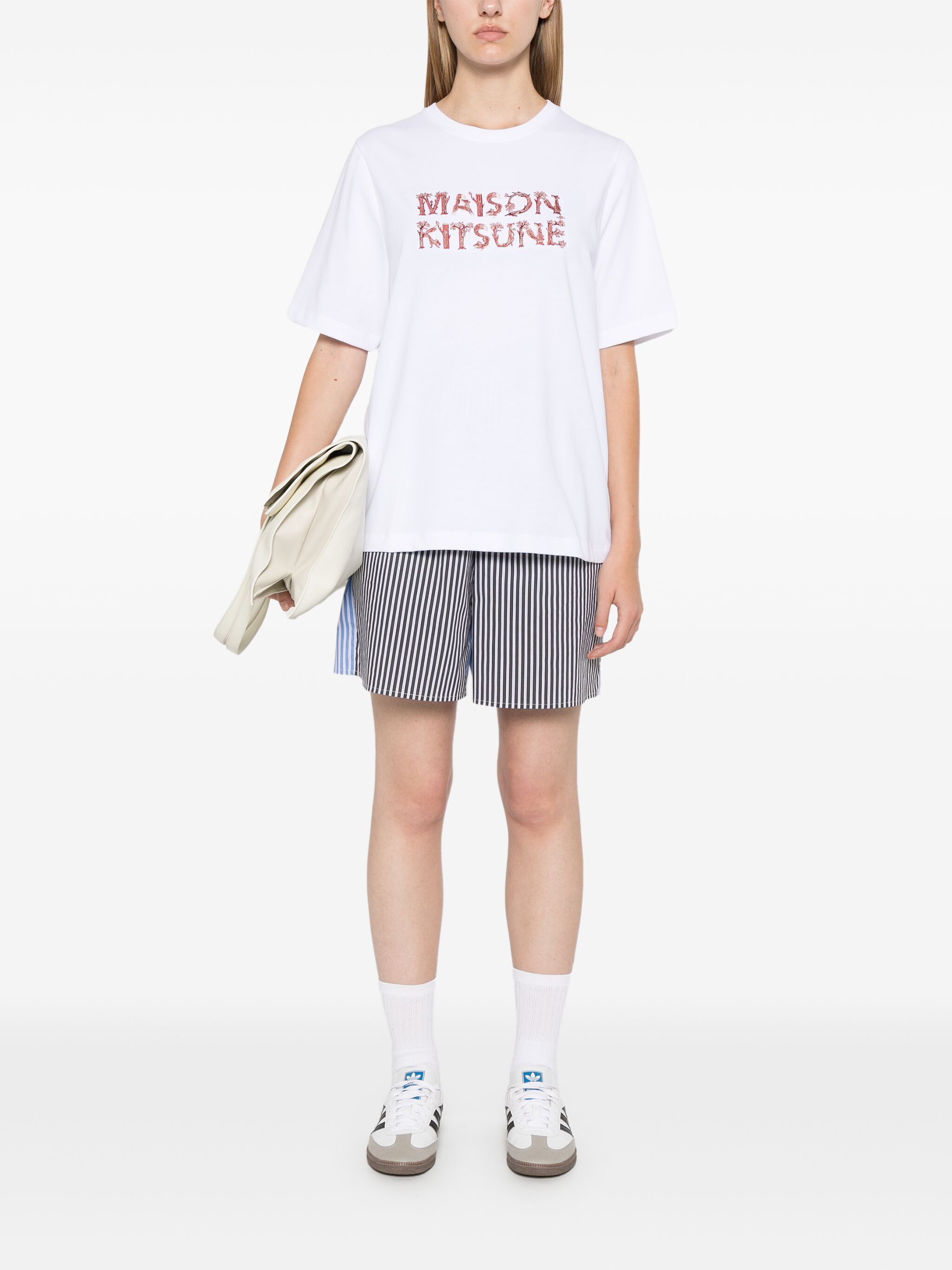 Maison Kitsune o1s22i1n1124 Woodland Alphabet T-Shirt in White Size XS / US 0-2 / IT 36-38 - 2 Thumbnail