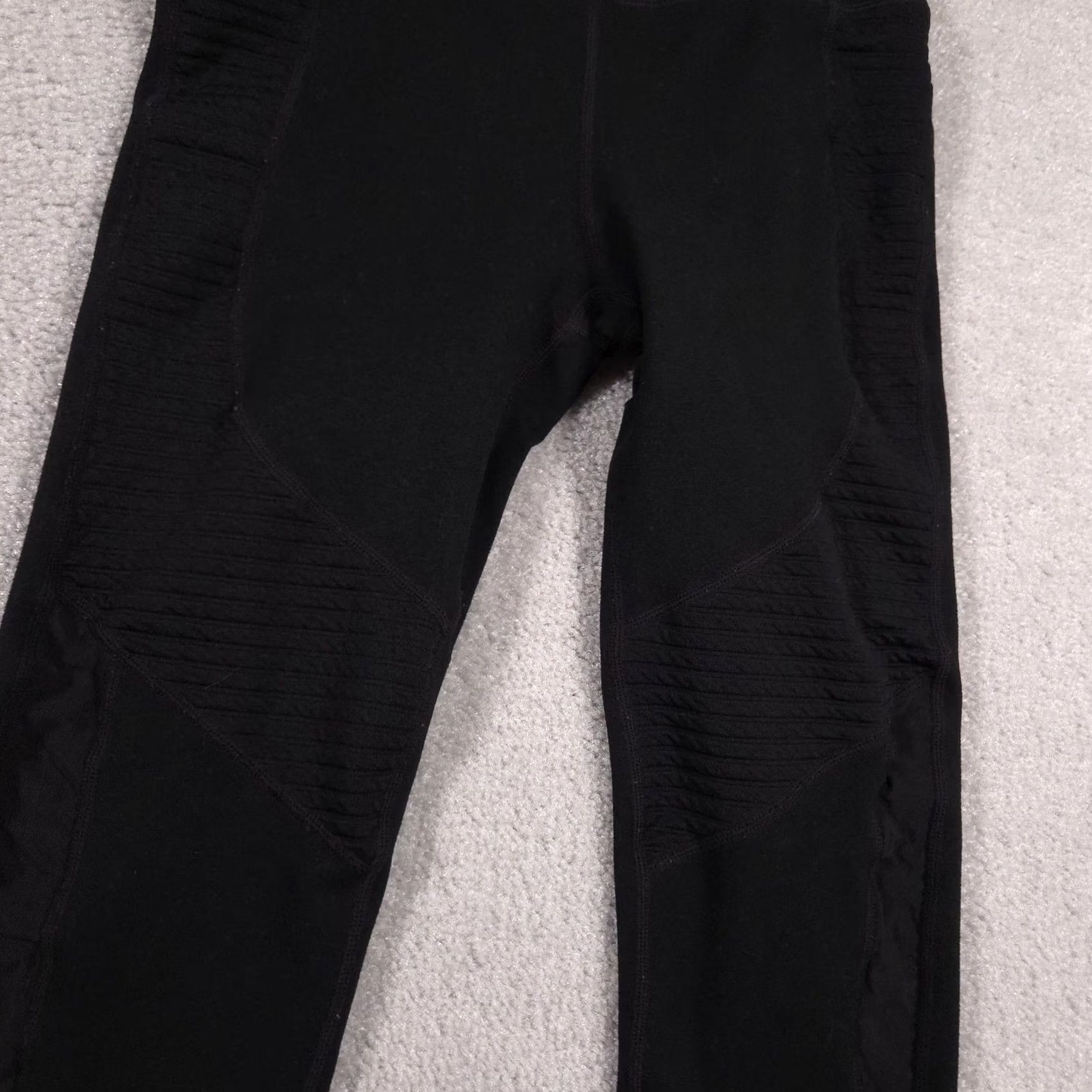 Fabletics VINTAGE High Waist Leggings Womens Small Black Ribbed Athletic Yoga Compression Pants Size 28" / US 6 / IT 42 - 4 Thumbnail