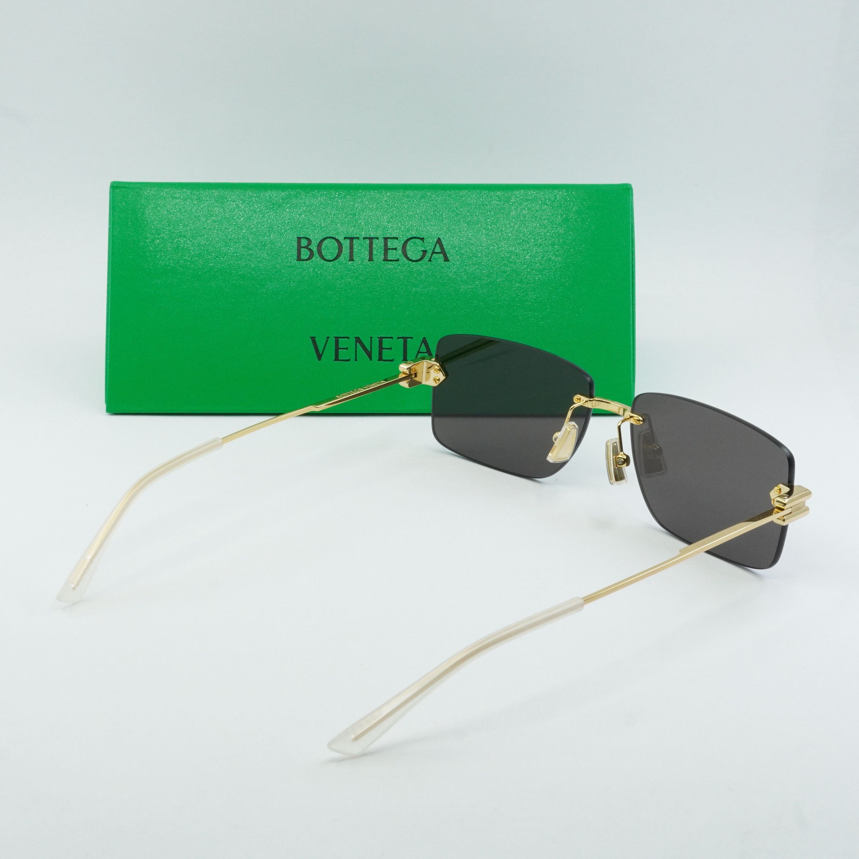 Bottega Veneta Bottega Veneta BV1126S 002 Sunglasses Gold Rectangle Frame Size ONE SIZE - 12 Thumbnail