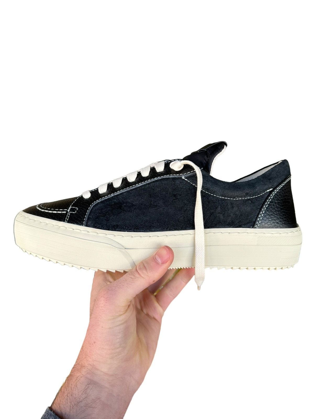 Rhude V1 Black Suede Leather Lo Sneaker Size US 12 / EU 45 - 10 Thumbnail