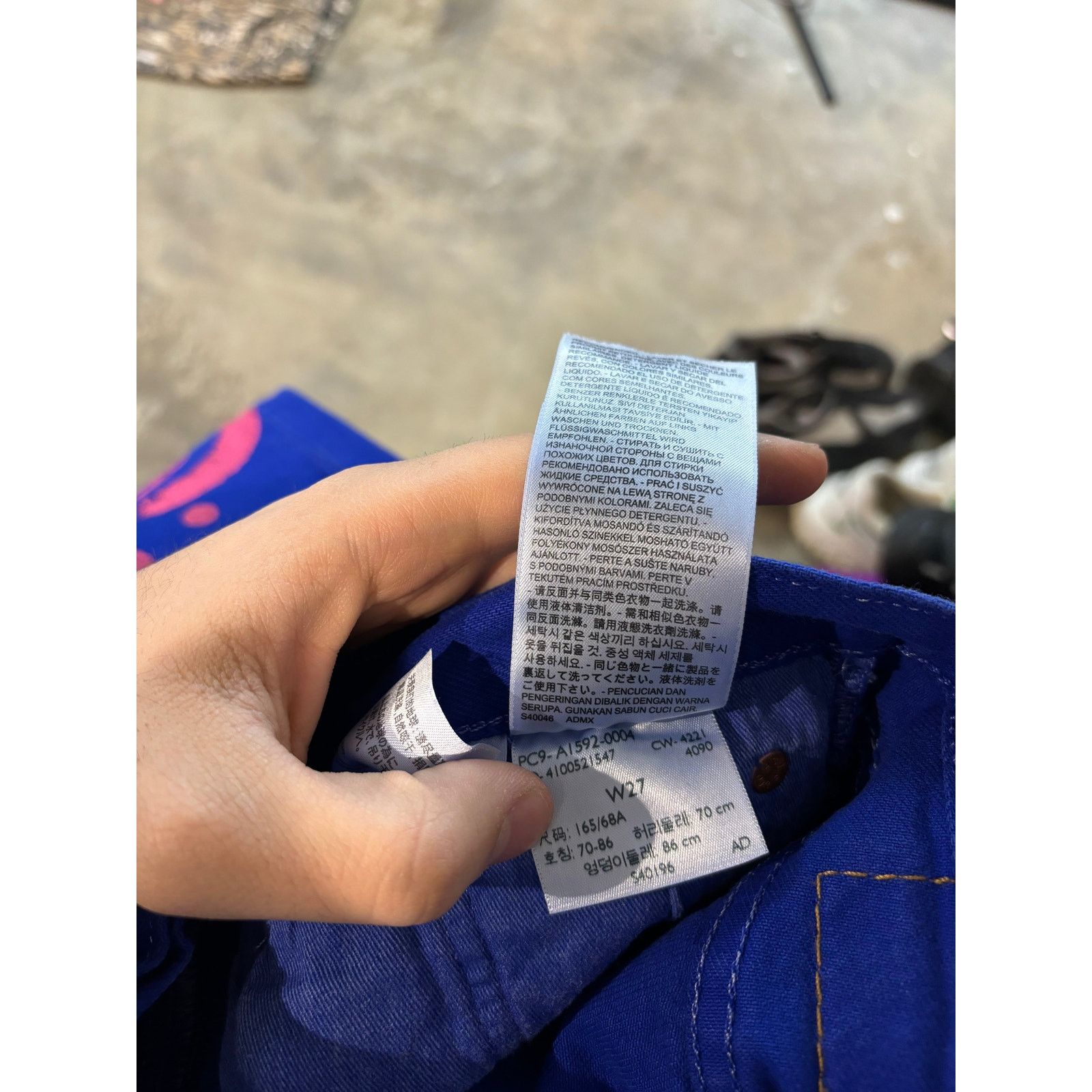 DENIM TEARS Denim Tears BSTROY Jeans Navy Pink Used 27 Size US 27 - 7 Thumbnail